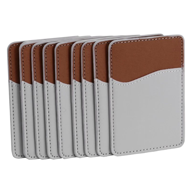 10Pcs Sublimation Blanks Phone Wallet - PU Leather Card Holder for Back of Phone Stick on Android DIY Blanks-A69M