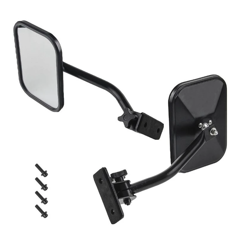 Doors Off Mirrors For Jeep Wrangler Tj, Jk, Lj Quick Release Side Mirrors Black 2Pack