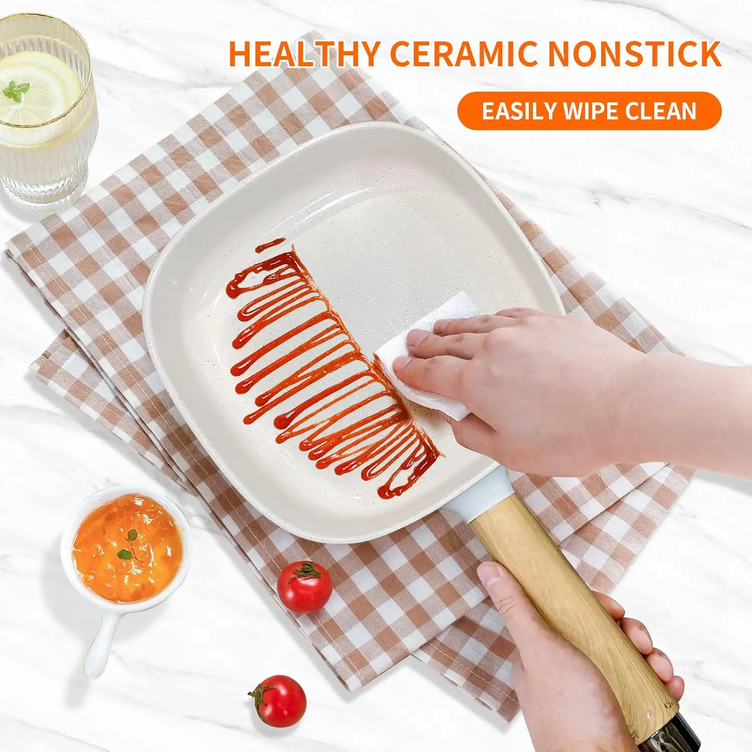 Pentola elettrica da 2 litri con smalto cermico a vapore padella antiaderente fornello da viaggio portatile da 8 pollici con doppio controllo della potenza