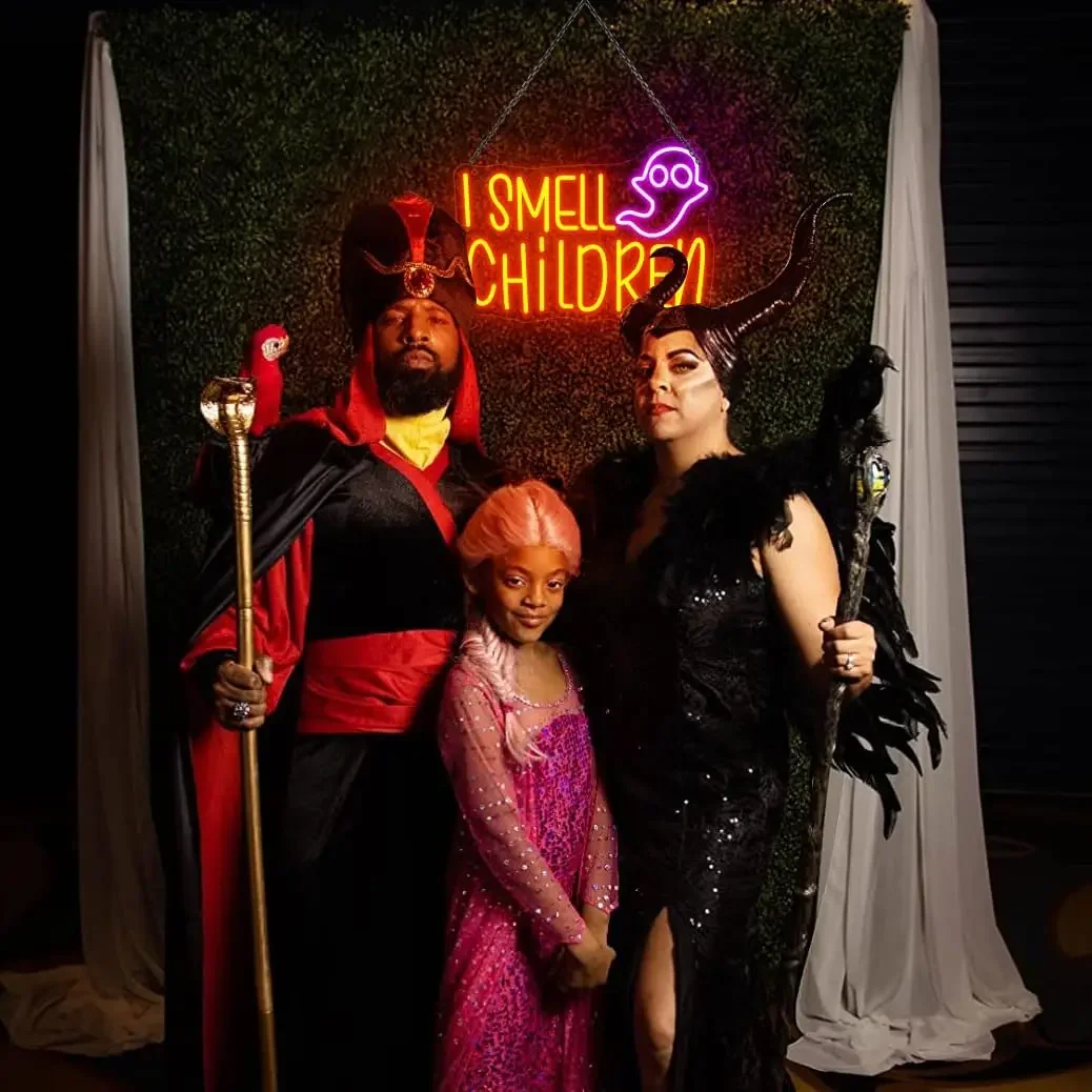 I Smell Children Neon Sign LED Neon Lights Sign for Halloween Decor Man Cave Home Decor Birthday Party Perfect Gift for Kids