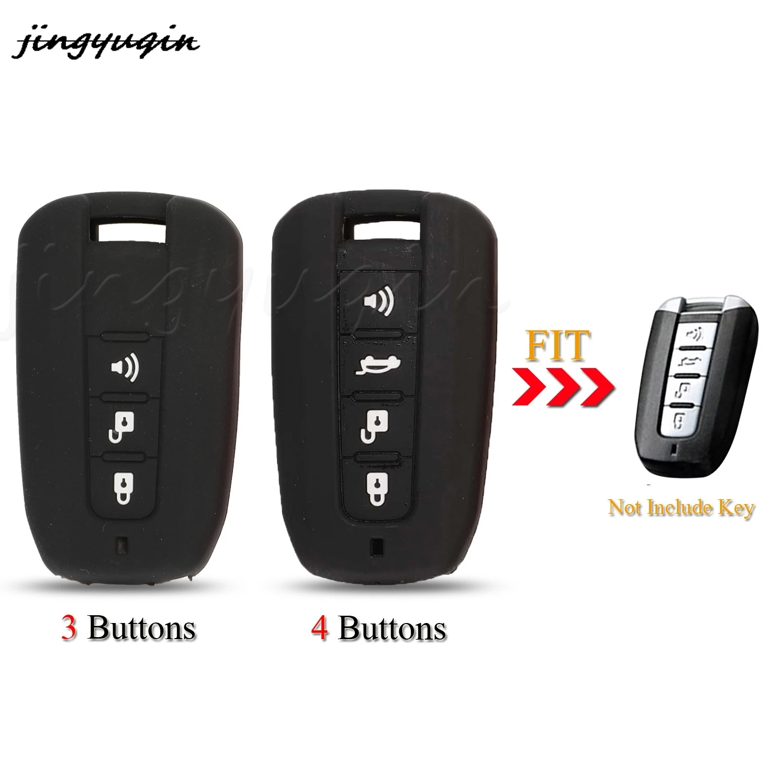 jingyuqin 3/4BTN Remote Car Key Case Silicone Protect Shell For Ssangyong Tivolan Actyon Kyron Korando Rodius Car Accessories