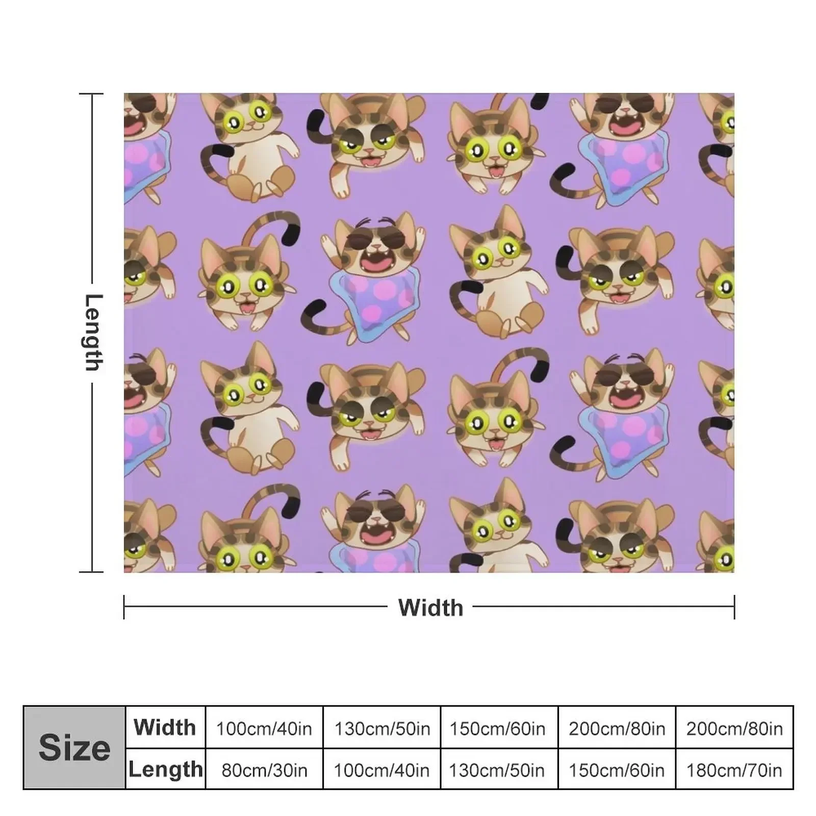 Gilbert the kitten pattern! 3 Throw Blanket Heavy cosplay anime Blankets