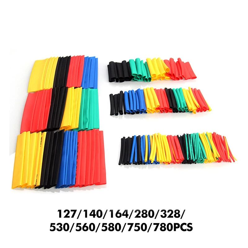 Cable Thermoresistant Tube Heat Shrink Wrapping Kit Termoretractil Shrinking Tubing Assorted Wire Cable Insulation Sleeving