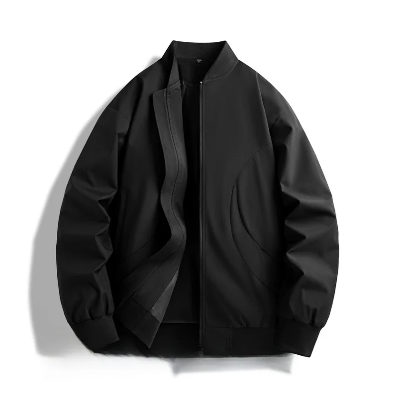 

Men's Windproof Casual Sports Jaet 2025 New Sle Loose Fit Versatile Baseball Coat Autumn Polyester Long Sve Zipper