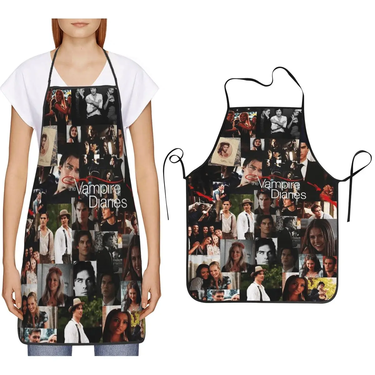 

Дневники вампира Дэймон Сальваторе, фартуки шеф-повара, кулинария, кухня, нагрудник для уборки кухни, сарафан для женщин и мужчин, садоводство