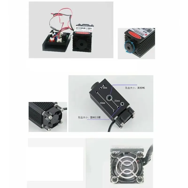 โมดูลเลเซอร์ไดโอดอินฟราเรด IR แบบจุด 808 นาโนเมตร 500 มิลลิวัตต์ ที่สามารถปรับโฟกัสได้ พร้อมไดรเวอร์ 12 โวลต์
