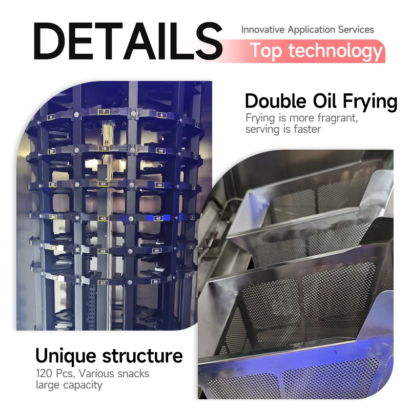 آلة بيع القلي الفرنسية المخصصة مع وظيفة الطبخ الزيتي لمراكز التسوق وبطاقة الائتمان ودفع رمز الاستجابة السريعة #3