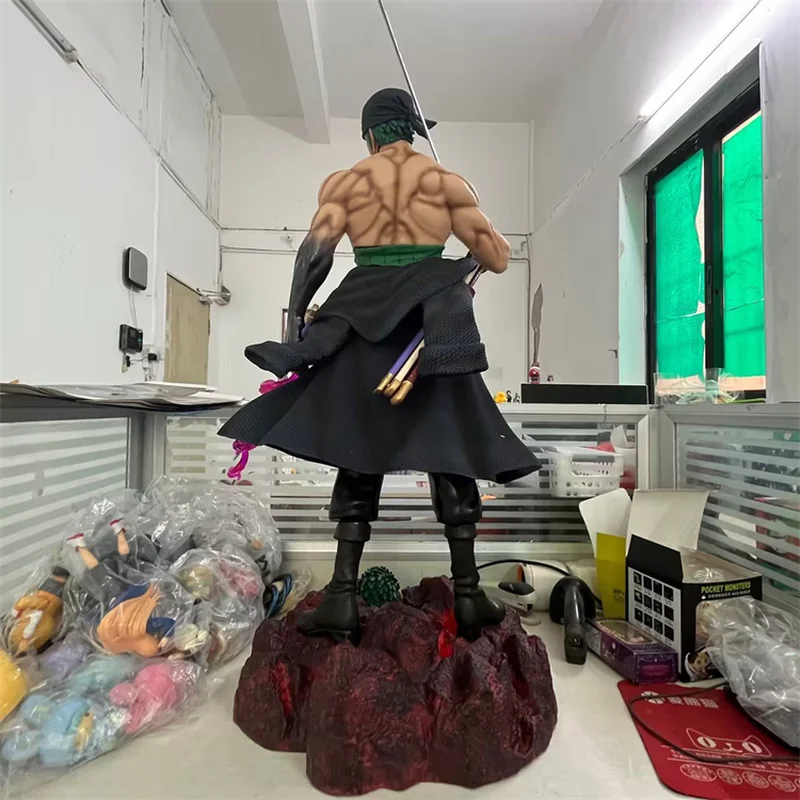 One Piece GK Plattform Großes Messer Tragen Doppelköpfige Schnitzerei Szene Statue Box Handheld Modell Spielzeug für Sammler