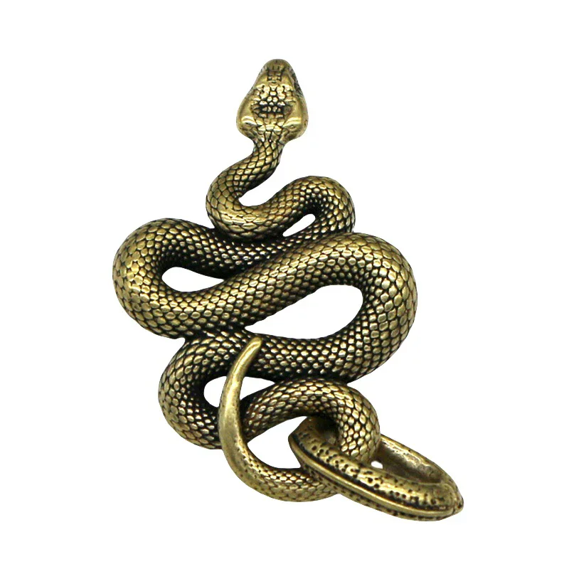 For Interior Decoration Desktop Ornament Pure Copper Miniatures Statue Copper Brass Mini Snake Antique Bronze Decor Figurines