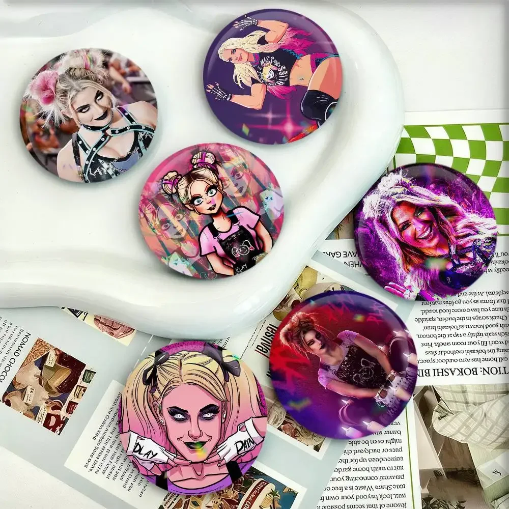 A-Alexa B-Bliss Wrestling Badges 25 32 44 58 75 mm Round Fans Collect Friends Gifts Brooch Souvenir