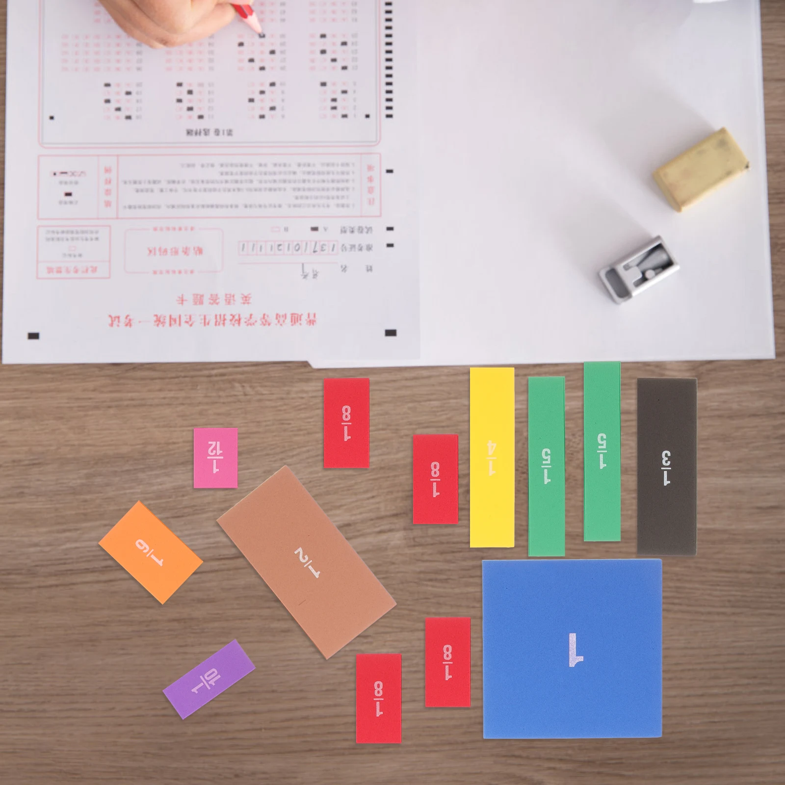 

Fraction Blocks Teaching Aids Kids Arithmetic Learning Toys Smooth Edges Math Study Tools Primary School Cognition Playthings