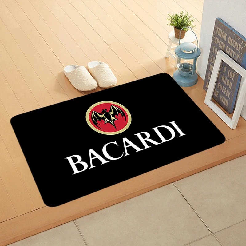 Foot Rug Welcome Floor Mat Bacardis Rum Black Bat Bathroom Hallway Carpet Kitchen Corridor Water Absorbed Rugs Fluffy Home Decor