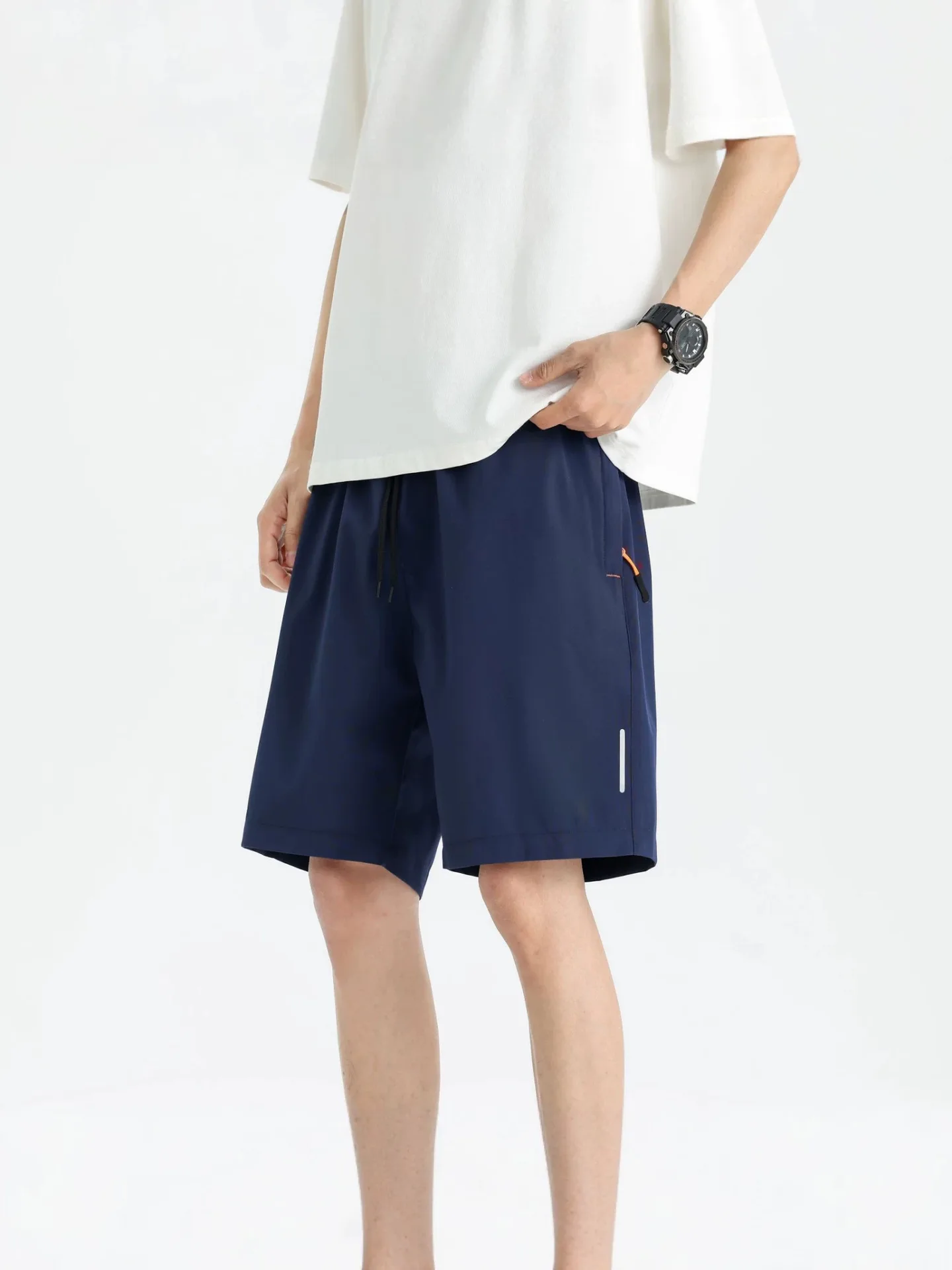 Mens Summer Quick Dry Athletic Work Shorts Casual Hiking Pants Shorts with Zipper Pockets Loose Fit Plus Size Outdoor Trousers