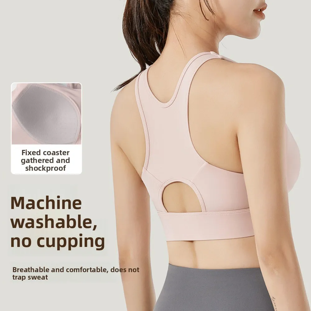 حمالة صدر رياضية بسحاب أمامي عالي التأثير مضادة للترهل ملابس داخلية لليوجا بقصة ضيقة ملابس داخلية من قطعة واحدة ملابس داخلية مضادة للصدمات للسيدات