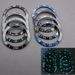 Blue Beveled Ceramic Luminous Bezel Insert 38mm X 30.5mm Watch Bezel Replacement with SKX007 SRPD Compatible Watch Bezel