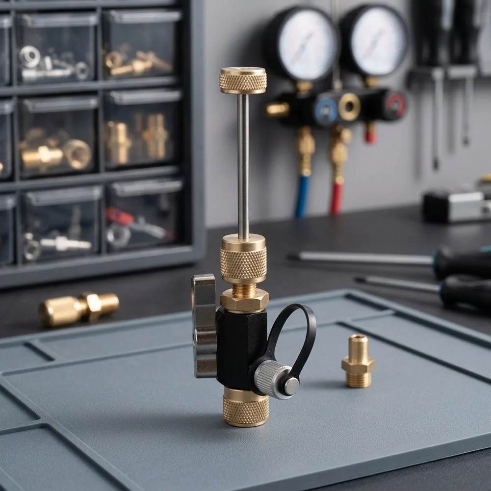 Precision AC Valve Core Removal Tool With 1/4 Inch Adapter For Easy Repairs!  For Auto And HVAC Repair And Maintenance Tasks