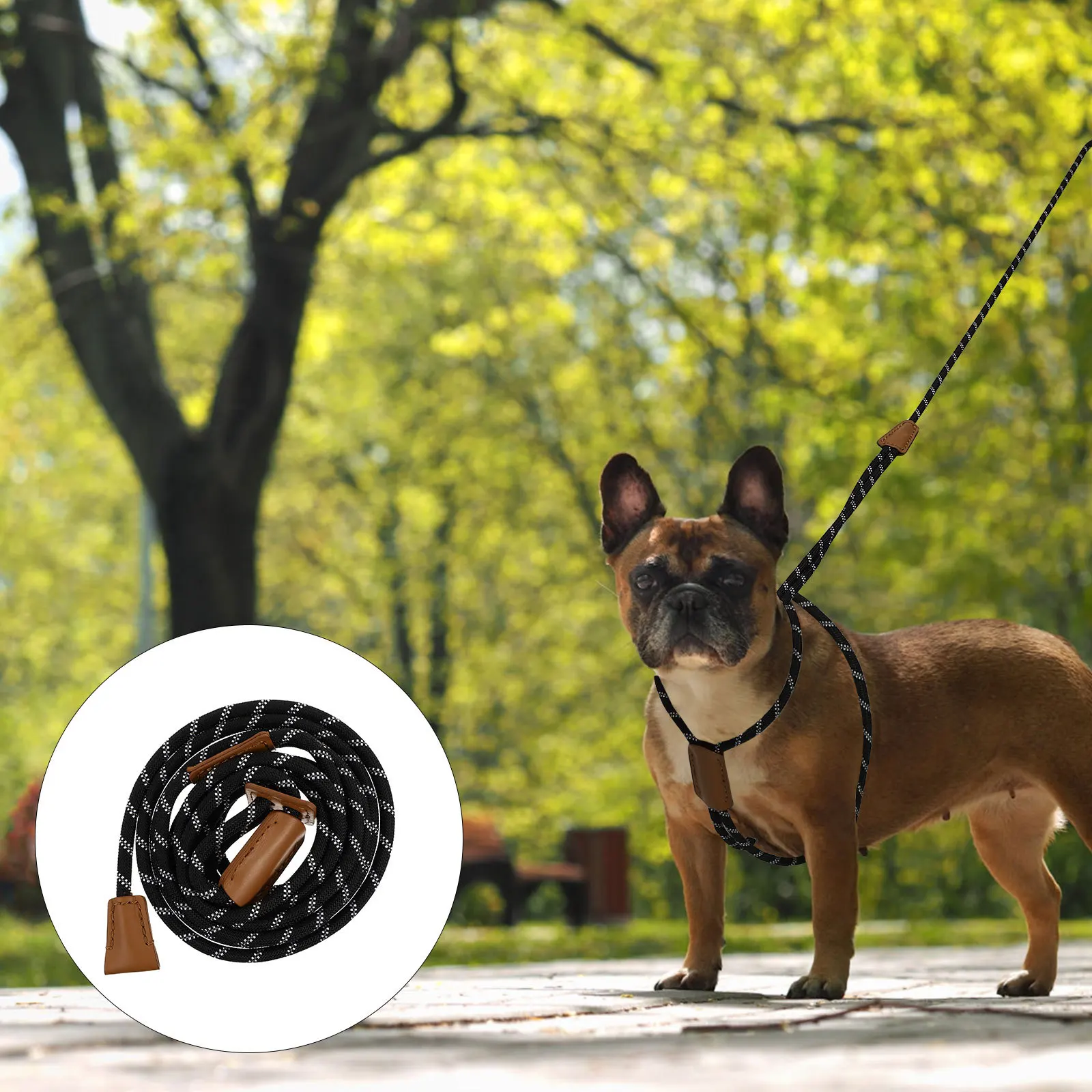 

Reflective Nylon Dog Leash Outdoor Traction Rope Lightweight Portable Puppy Pulling Small Pet Hauling Adjustable Flexible Dog