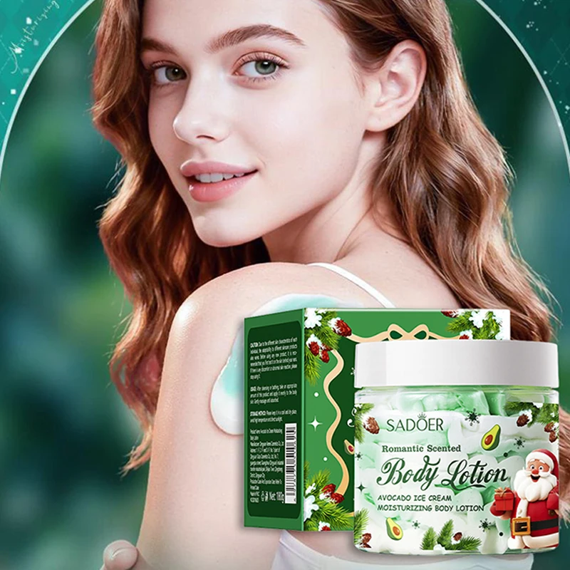 Christmas Avocado Ice Cream Texture Body Lotion Nourishing Moisturizing Body Cream For Dry Skin Winter Skin Care 180g