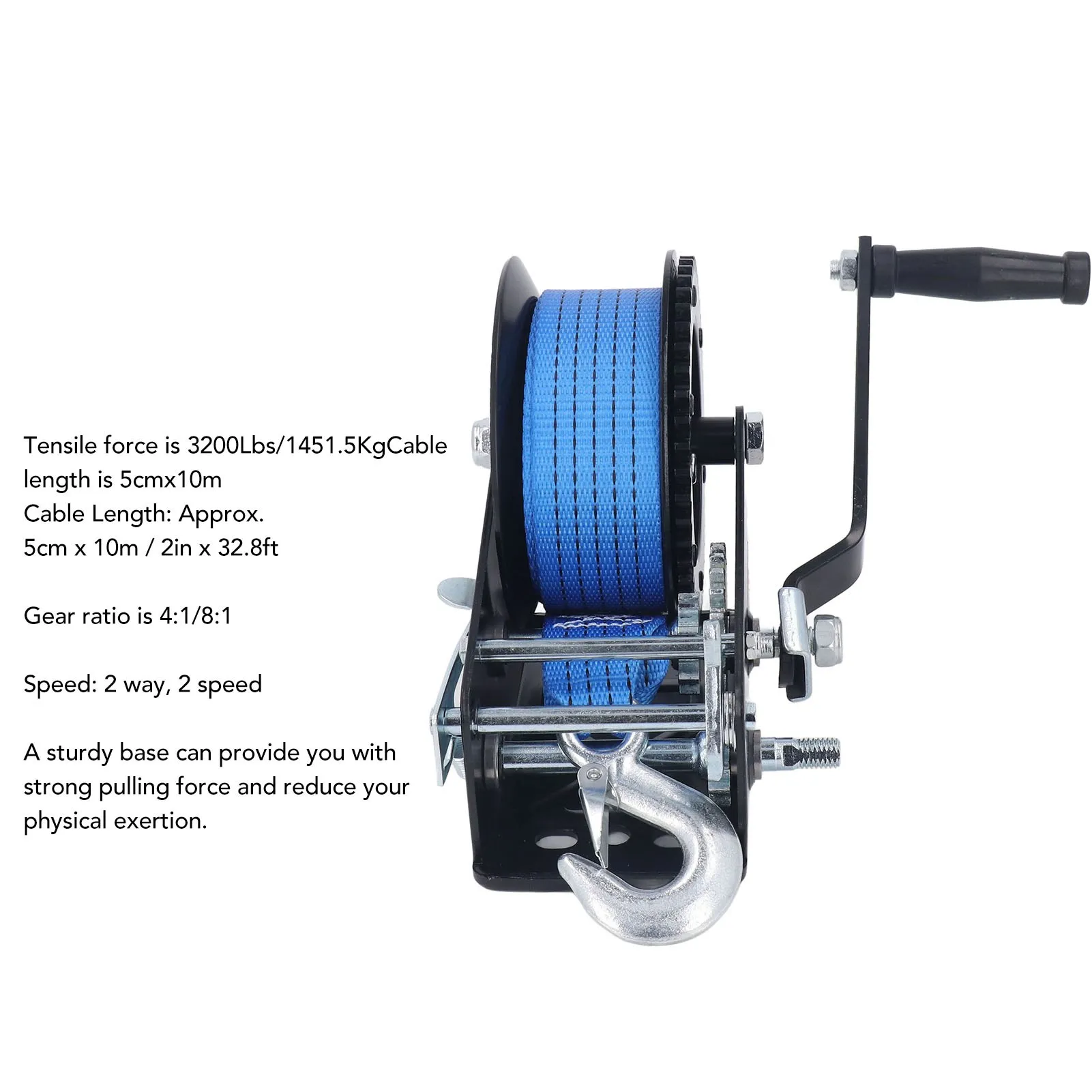 3200lbs ونش يدوي صغير سبائك الصلب الجر القوي 2 طريقة السقاطة المضادة للانزلاق مقبض مقطورة ونش للصناعة