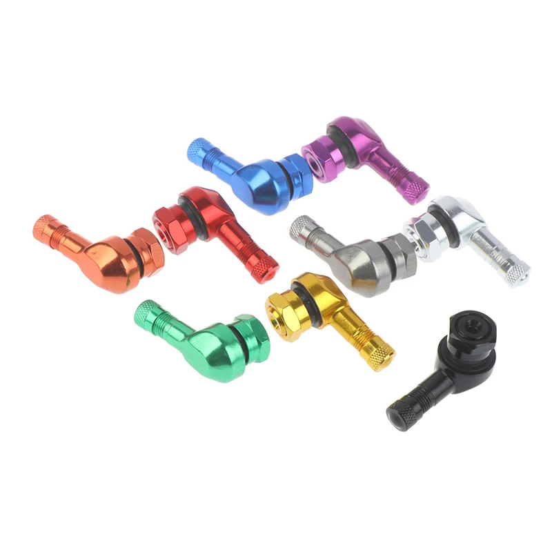 2PCS CNC Motorcycle 90 Degree Angle Wheel Tire Stem Tubeless Valve Aluminum image 4