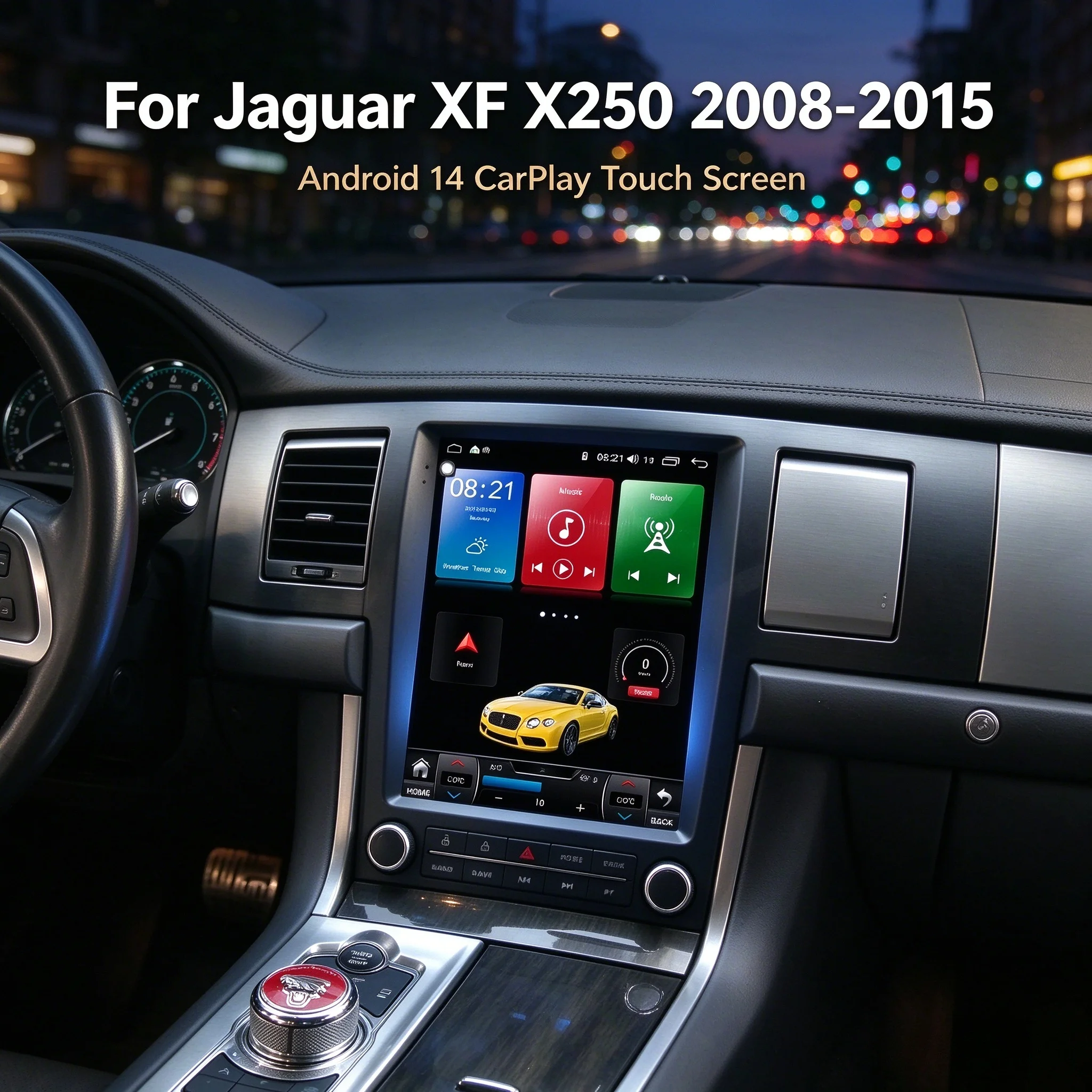 LHD RHD Automotive Multimedia Android 14 For Jaguar XF 2008 2009 2010 2011 2012 2013 2014 2015 GPS Navigation Player Head Unit