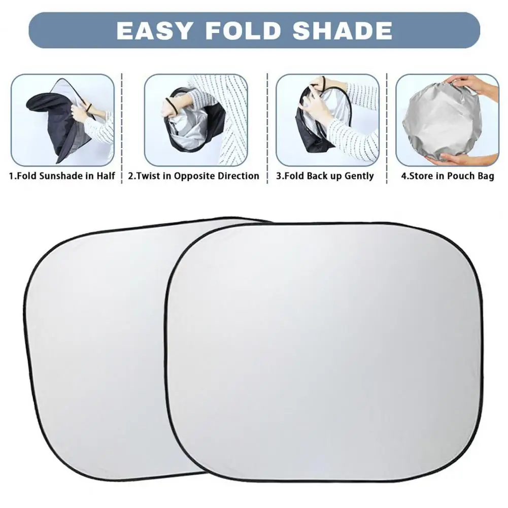 

All-round Protection Car Shade Car Sunshade Cover Automotive Front Window Sun Visor Protector Cover for Suv Truck 2pcs Foldable