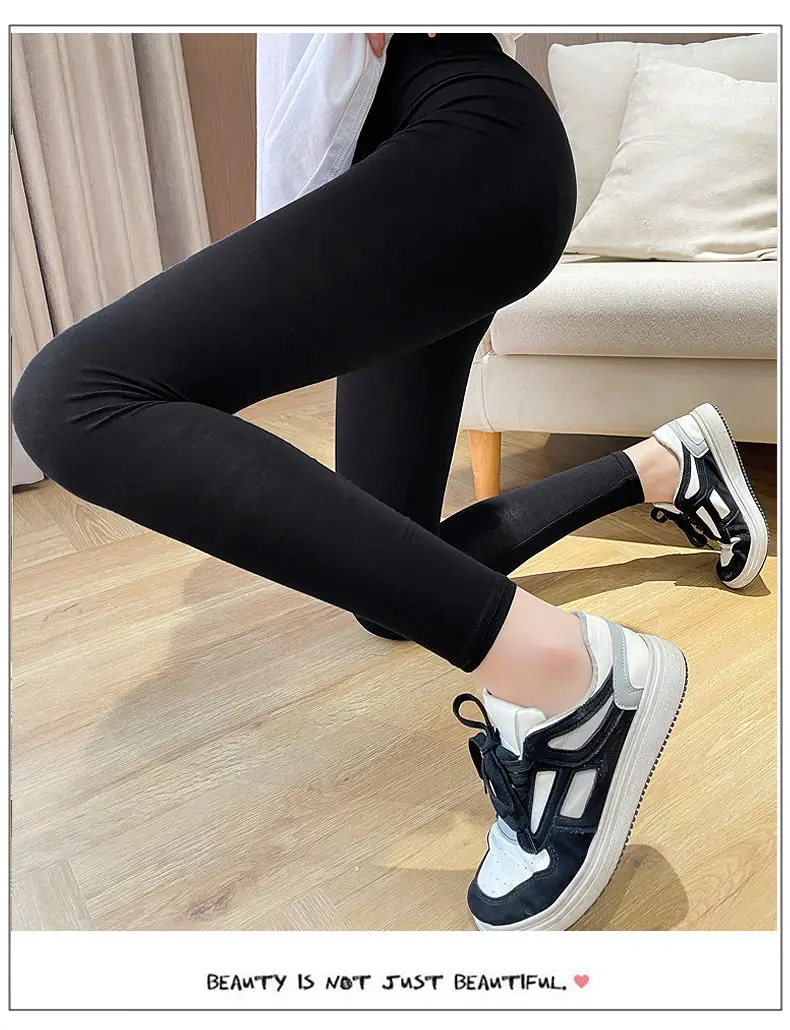 Modelagem leggings mulher ropa flexível remendo fofo angustiado senhoras bunda-levantada primavera outono sem forro apertar v-crocks tom