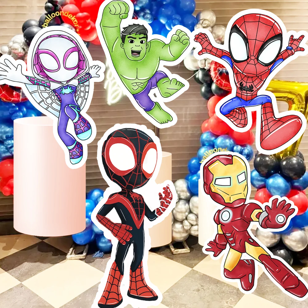 60 cm/90 cm découpes aquarelle araignée le Hulk toile de fond accessoires bébé douche fête d'anniversaire debout accessoires super-héros anniversaire accessoires