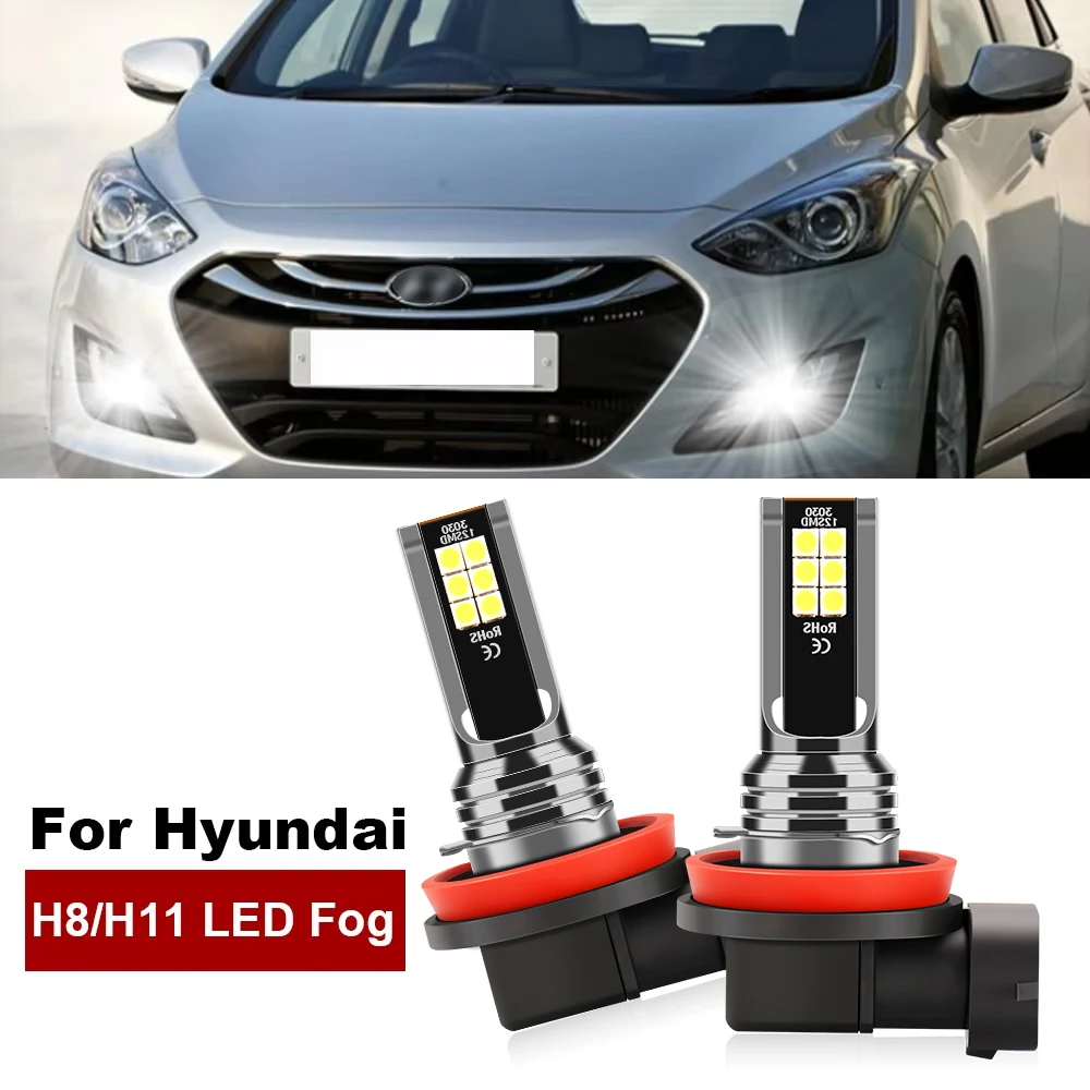 

2x LED FogLight Bulb Lamp H11 H8 H16JP For Hyundai Creta Genesis i20 i30 i40 ix35 Kona Santa Fe Sonata Tucson 2015-2018 Grandeur