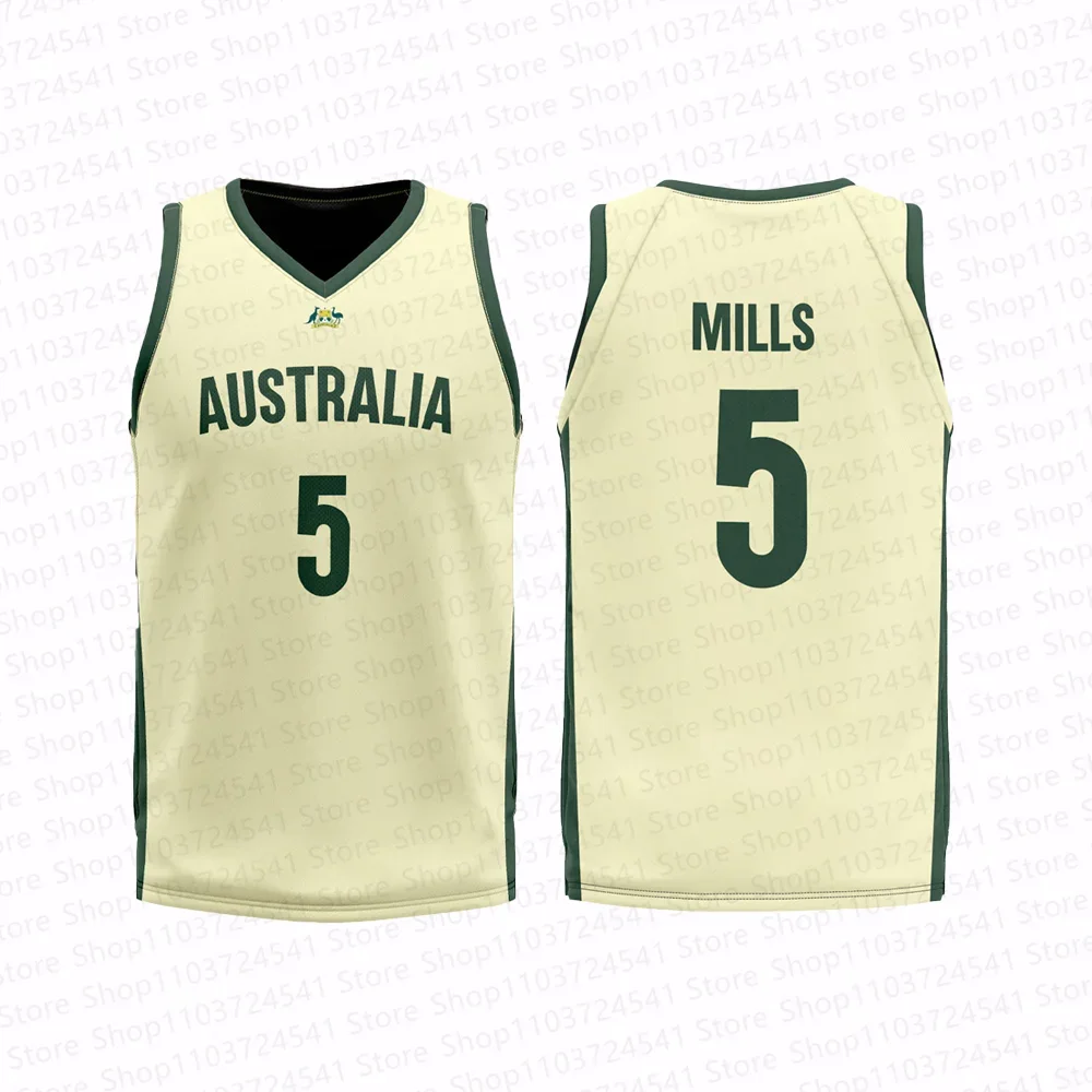 2024 Australia Basketball Jersey T shirt Summer Men/Boy Basketball Sports Sleeveless Vest Tshirt Special Basketball Jersey Set