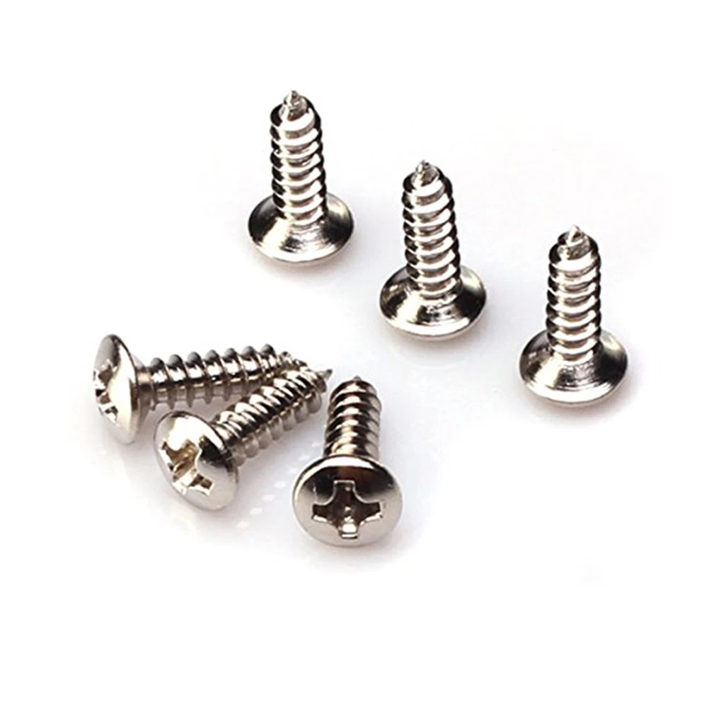 

50Pcs Silver Metal Pickguard Screw Replacement for Guitar Bass Cover Plate Jack St Tl Guitar Pickguard Screw