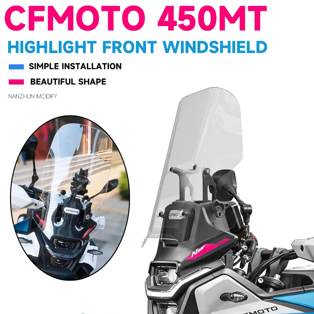 

For CFMOTO 450MT 450 MT 450 IBEX 450 Motorcycle Accessori Windshield Windscreen Visor Wind Screen Deflector Kit MT450