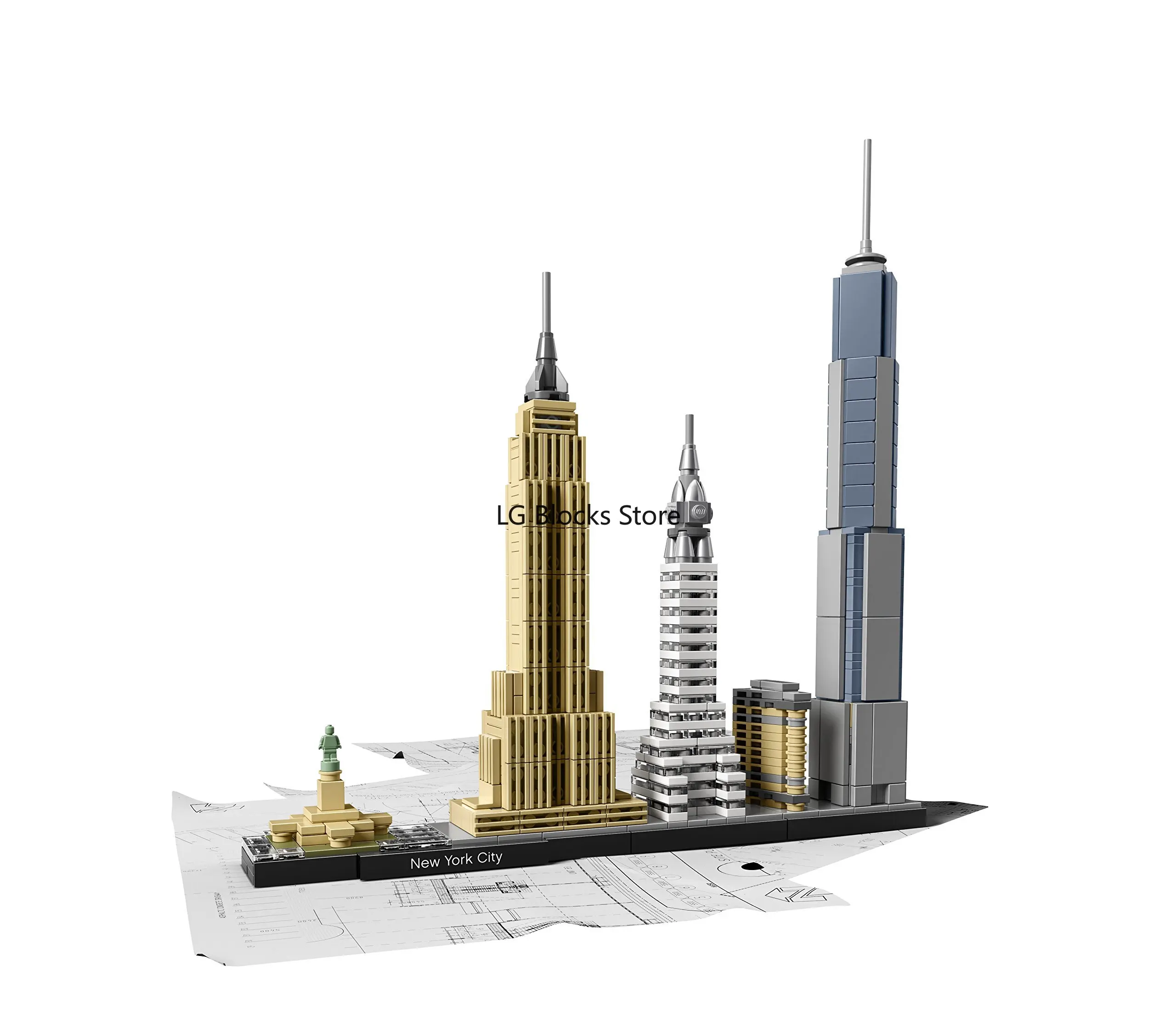 LEGO Architecture New York City USA Skyline 21028 Build It Yourself Model Kit for Adults Kids 12+ Home Decor Gift (598 Pieces)