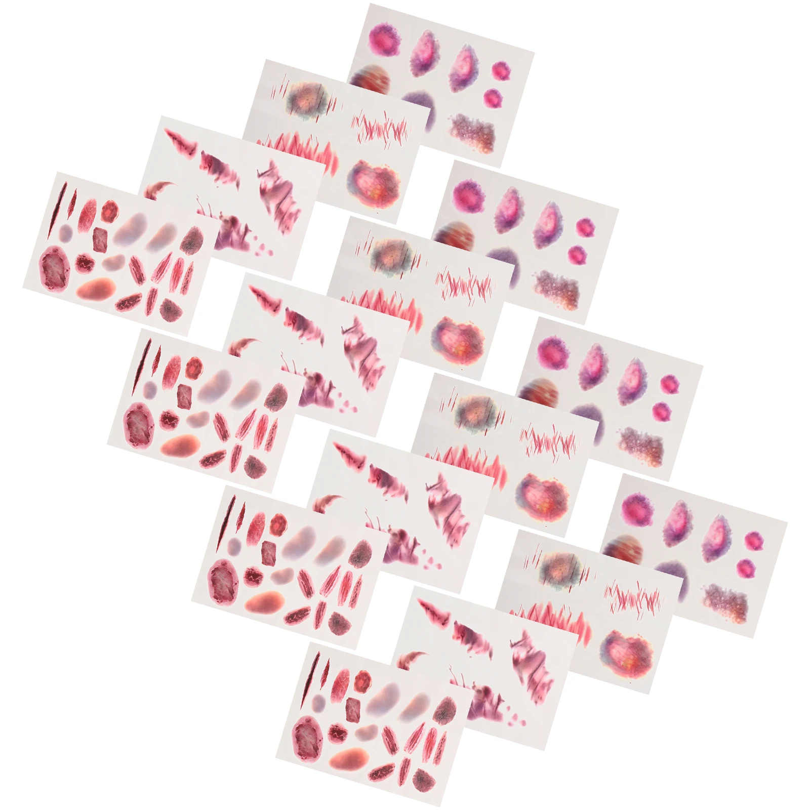 

16 Sheets Simulated Wound Patch Bruises Tattoo Sticker Paper Realistic Fake Scar Stickers