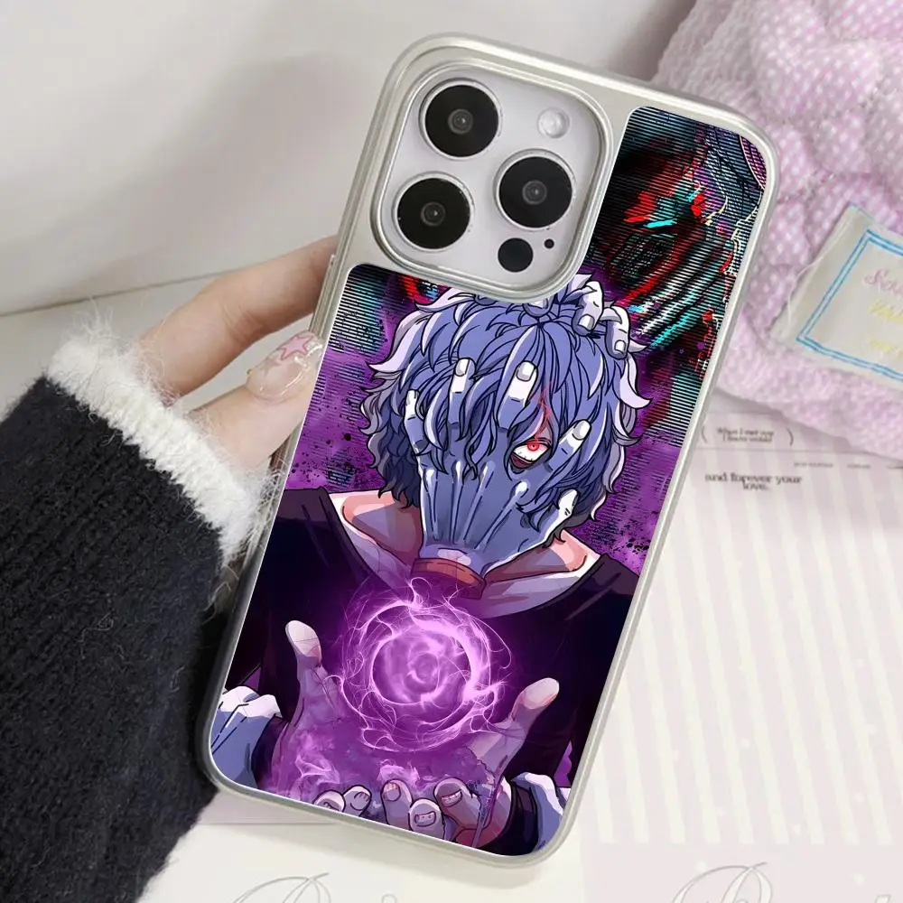

MHA Tomura Shigaraki Phone Case for iPhone 17 16 15 14 13 12 11 Air Pro Max Plus Electroplated Silver Cover