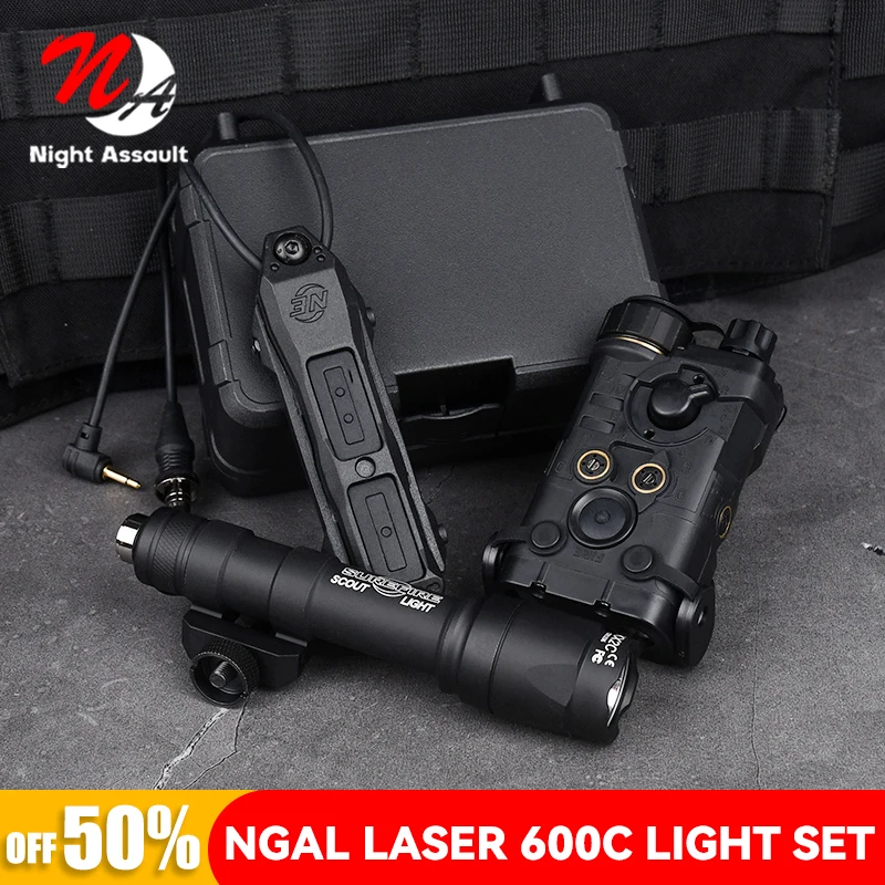 WADSN Tactics NGAL Red Green Blue laser Indicator Surefir M600C Hunting Scout Light With AXON Dual Control Switch Fit 20MM Rail