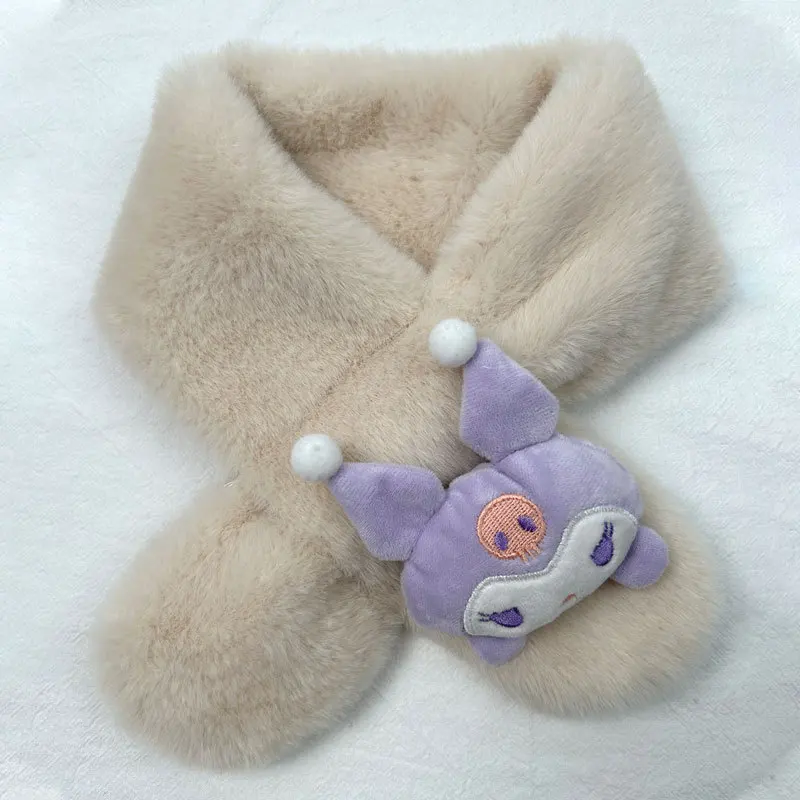 

Новый детский плюшевый шарф Sanrio Miniso, детский зимний утолщенный теплый детский милый шарф с героями мультфильмов для мальчиков и девочек