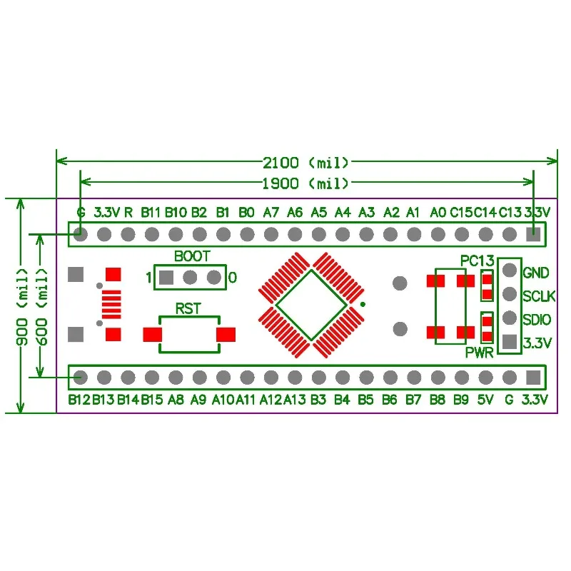 Apm32f072cbt6 Core Board Large Capacity New MCU System Development Board Replaces Stm32f072c8t6