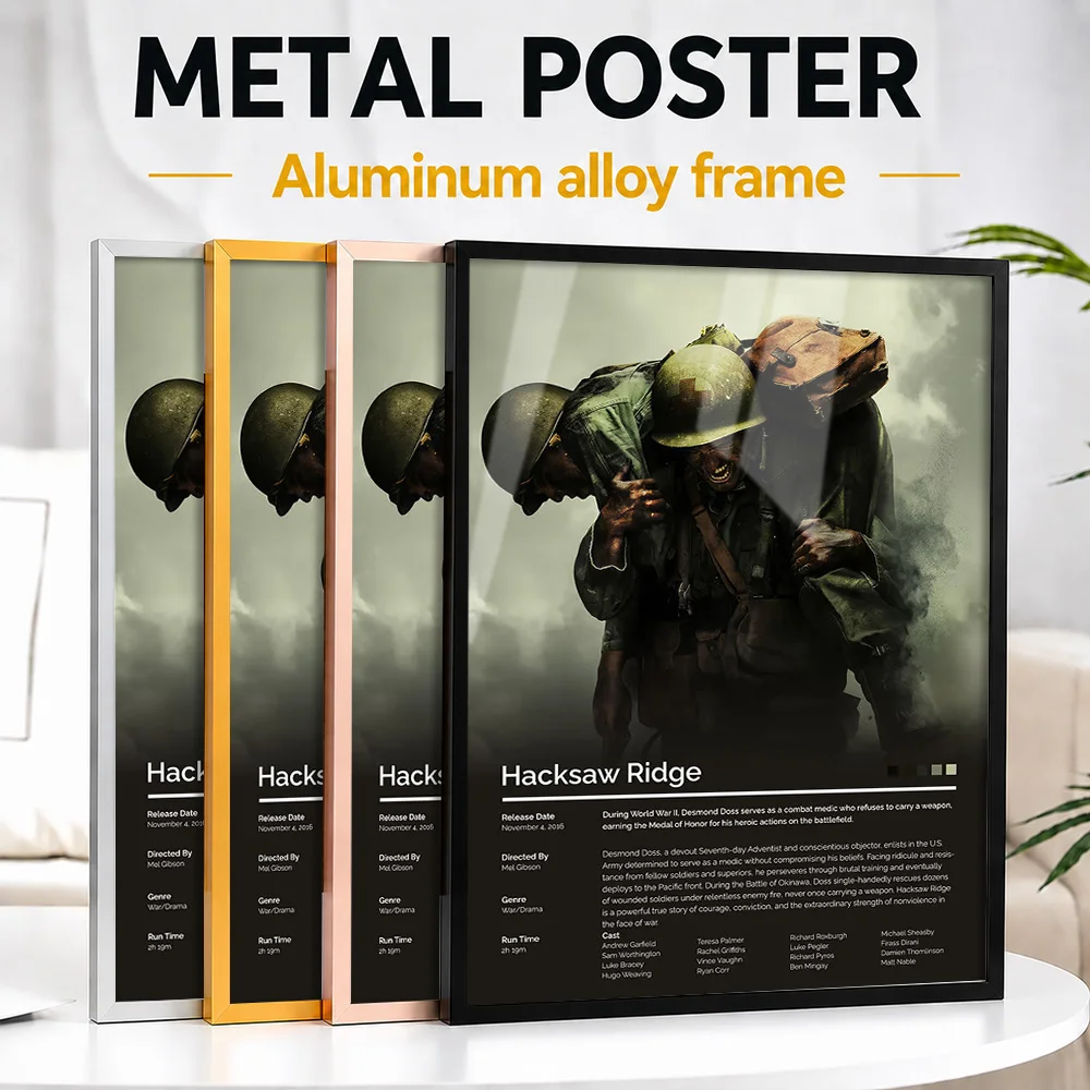Hacksaw Ridge Movie Metal Poster With Aluminum Alloy Frame Personalized Screen Tribute Wall Art For Theater And Story Lovers