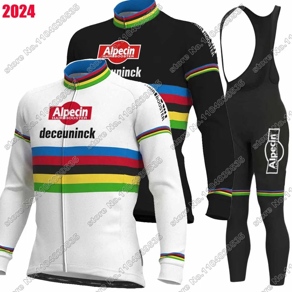 Alpecin Deceuninck 2025 Van Der Poel Cycling Jersey Long Sleeve Set Winter Suit MTB Bike Road Pants Bib Maillot