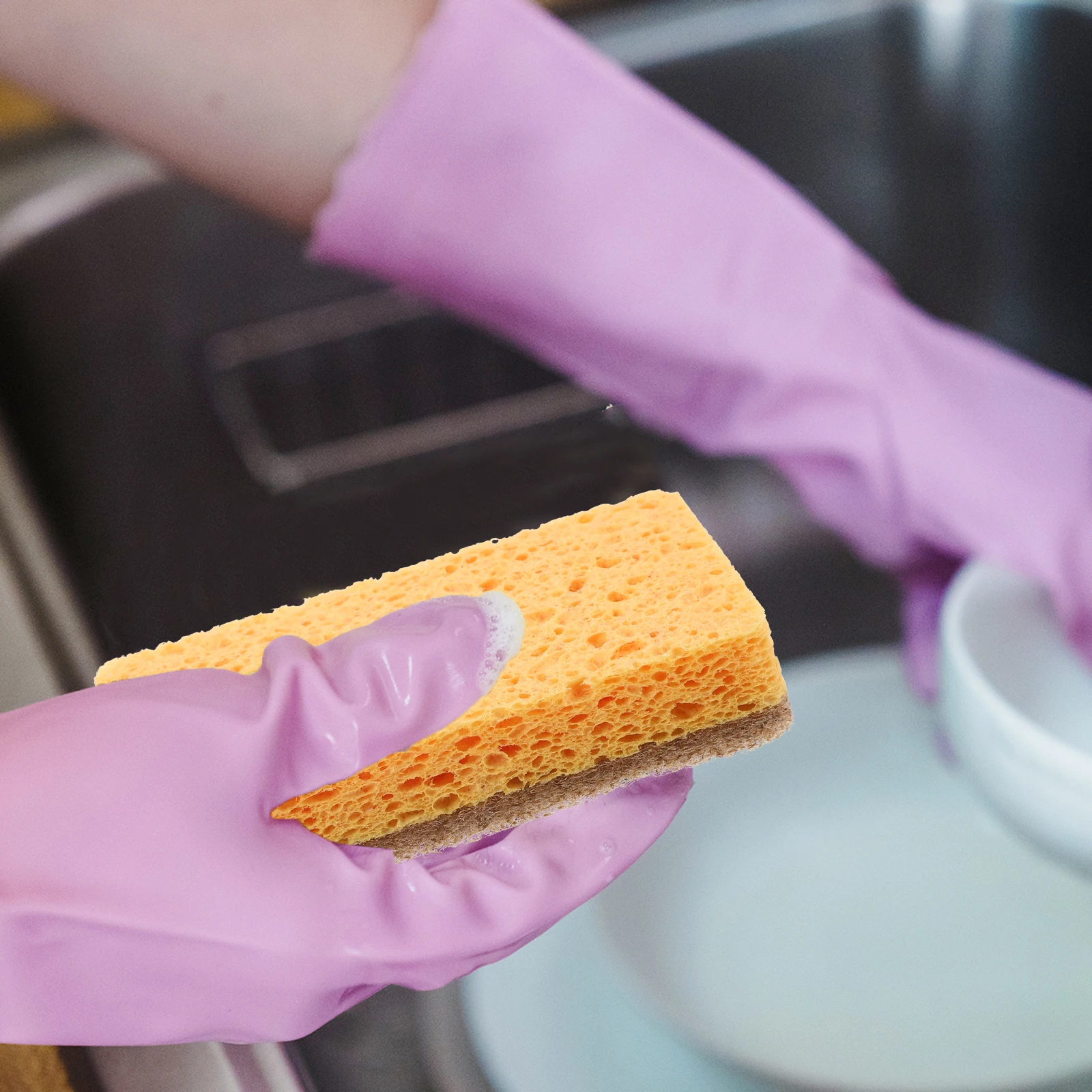 

5pcs Pulp Cotton Sponge for Car Washing Sponge Dishes Pots Pans Bathroom Tub Super Absorbent Reusable 11x7x2 3cm
