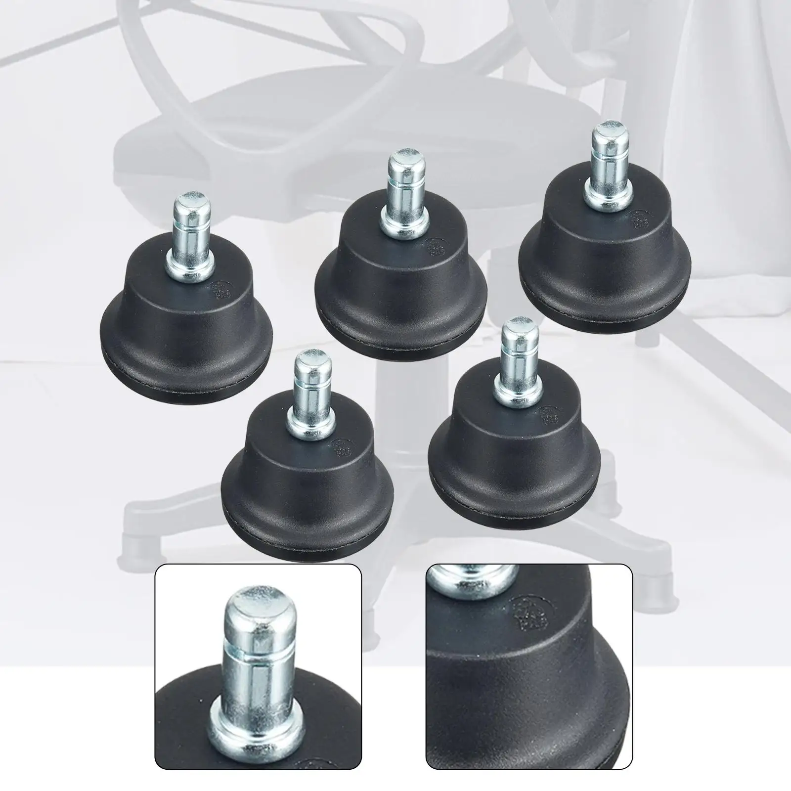 5 個オフィスチェアベル交換用キャスター高強度フットパッド家具アクセサリー 50 ミリメートル x 37 ミリメートル固定キャスター