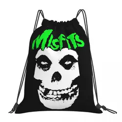 Misfits Skull Backpacks Fashion Portable Drawstring Bags Drawstring Bundle Pocket Shoes Bag Book Bags For Man Woman School