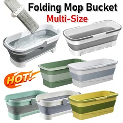 30L Folding Mop Bucket Rectangular Plastic Camping Bucket Large Capacity Washing Basin Household Cleaning Bathroom Accessories