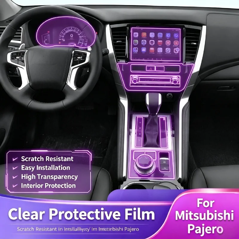 Autocollant pour console centrale et levier de vitesse Mitsubishi Pajero Sport 2022, film de protection spécial pour modification intérieure de voiture