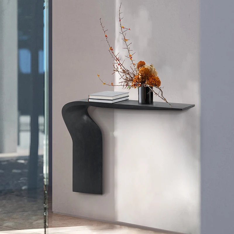 Nordic creative minimalist entrance table decorative table  wind special-shaped solid wood strip case extremely narrow