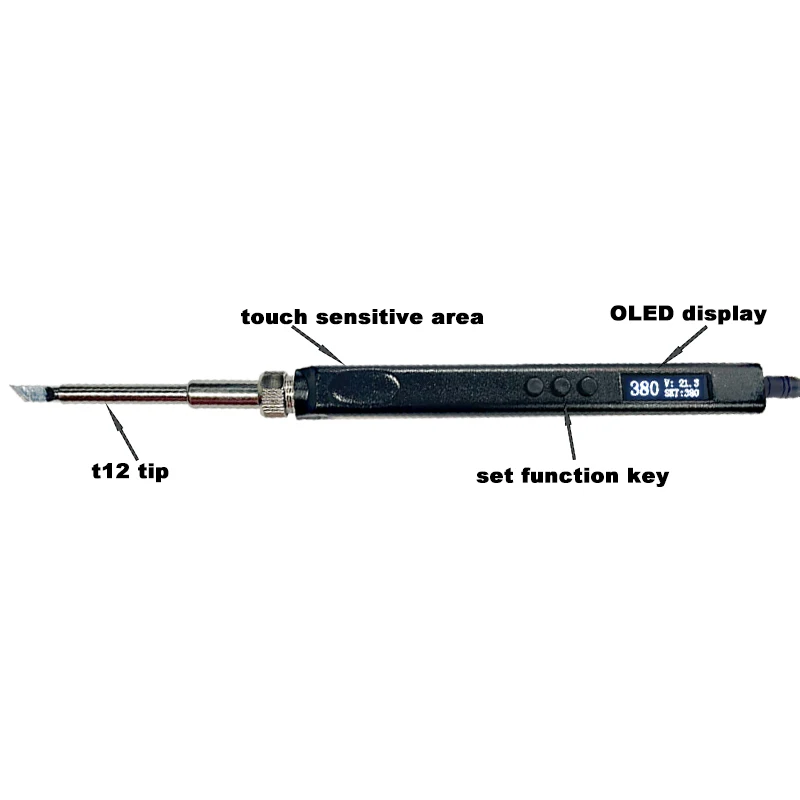 휴대용 디지털 디스플레이 온도 조절 가능 스마트 납땜 인두, PCB, MSD 납땜 도구, T12, PD 65W, DC 72W