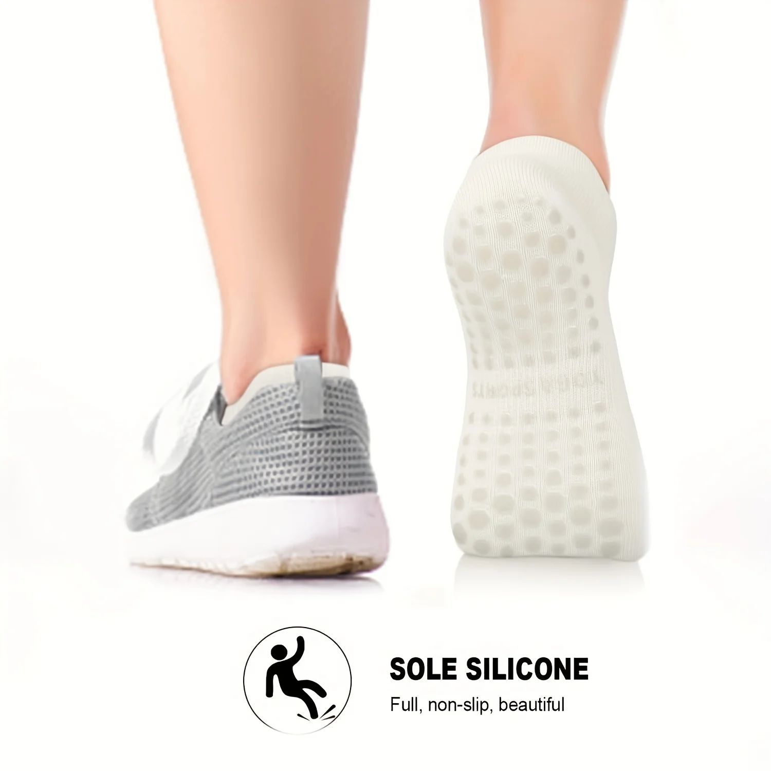 1 Paar Grip-Pilates-Socken für Damen, Yoga-Sportsocken für Barre, Ballett und Barfuß-Workout – Detail 2