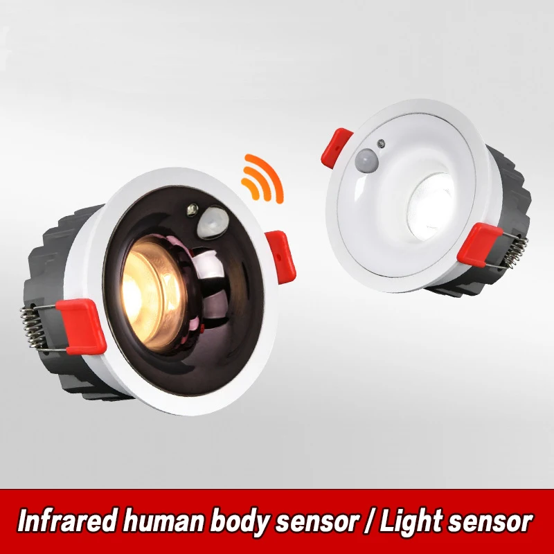 

Infrared Motion Sensor LED Spotlight 10W Human Body Induction Downlight Recessed Sensing Spot Light For Stair Corridor Hallway