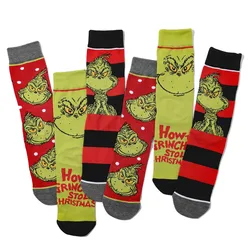 Chaussettes de dessin animé Anime pour hommes, quatre saisons, chaussettes de dessin animé populaires, Grinch Ins, chaussettes créatives personnalisées, nouveau, 2021